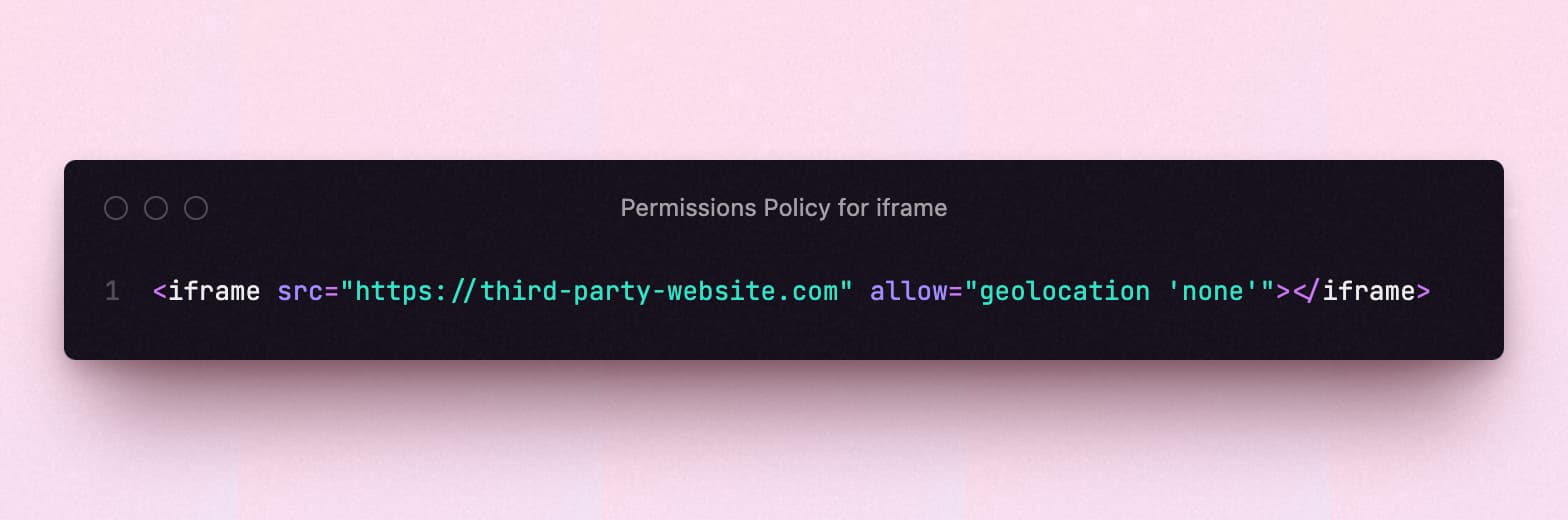 Permissions policy for iframe